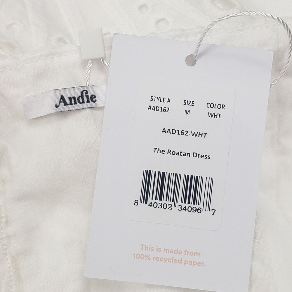 Andie Swim The Roatan Midi Dress White Cotton Eyelet Lace Lined - Pick Your Size - Picture 2 of 16